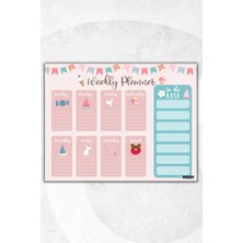 Ficksy Çocuk Haftalık Planlayıcı - A4 - 30 Yaprak - Öğrenci Planlayıcı - Okul Planlayıcı - Ders Programı
