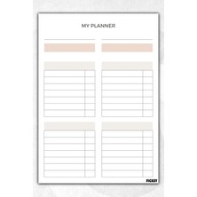 Ficksy Zamansız Çok Amaçlı Günlük Haftalık Aylık Planlayıcı - A4 Ebat Yapılacaklar - 30 Yaprak - Planner