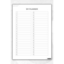 Ficksy Zamansız Çok Amaçlı Günlük Haftalık Aylık Planlayıcı - A4 Ebat Yapılacaklar - 30 Yaprak - Planner