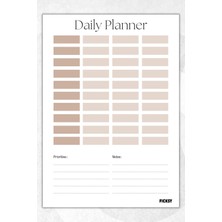 Ficksy Günlük Planlayıcı - A4 Ebat Yapılacaklar - 30 Yaprak - Daily Planner
