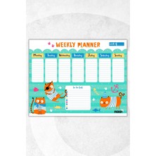 Ficksy Çocuk Haftalık Planlayıcı - A4 - 30 Yaprak - Öğrenci Planlayıcı - Okul Planlayıcı - Ders Programı