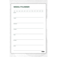 Ficksy Haftalık Planlayıcı - A4 Ebat Yapılacaklar - 30 Yaprak - Weekly Planner