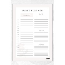 Ficksy Günlük Planlayıcı - A4 Ebat Yapılacaklar - 30 Yaprak - Daily Planner