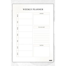 Ficksy Haftalık Planlayıcı - A4 Ebat Yapılacaklar - 30 Yaprak - Weekly Planner