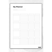 Ficksy Zamansız Çok Amaçlı Günlük Haftalık Aylık Planlayıcı - A4 Ebat Yapılacaklar - 30 Yaprak - Planner