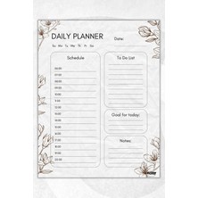 Ficksy Günlük Planlayıcı - A4 Ebat Yapılacaklar - 30 Yaprak - Daily Planner