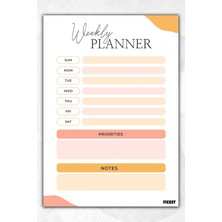 Ficksy Haftalık Planlayıcı - A5 Ebat Yapılacaklar - 50 Yaprak - Weekly Planner