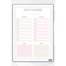 Ficksy Günlük Planlayıcı - A4 Ebat Yapılacaklar - 30 Yaprak - Daily Planner