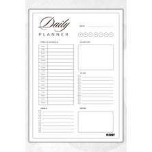 Ficksy Günlük Planlayıcı - A4 Ebat Yapılacaklar - 30 Yaprak - Daily Planner