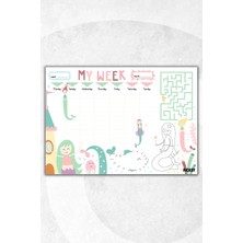 Ficksy Çocuk Haftalık Planlayıcı - A4 - 30 Yaprak - Öğrenci Planlayıcı - Okul Planlayıcı - Ders Programı
