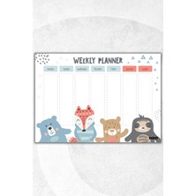Ficksy Çocuk Haftalık Planlayıcı - A4 - 30 Yaprak - Öğrenci Planlayıcı - Okul Planlayıcı - Ders Programı