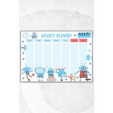 Ficksy Çocuk Haftalık Planlayıcı - A4 - 30 Yaprak - Öğrenci Planlayıcı - Okul Planlayıcı - Ders Programı