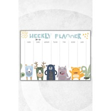Ficksy Çocuk Haftalık Planlayıcı - A4 - 30 Yaprak - Öğrenci Planlayıcı - Okul Planlayıcı - Ders Programı