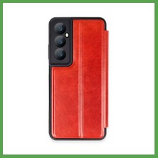 Bezos Realme C65 Uyumlu Kılıf Flip Cover - Kırmızı Mgc