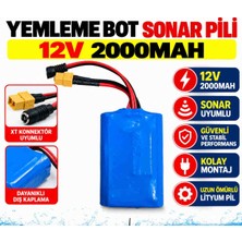 Yemleme Botu Sonar Pili 12V 2000MAH Lityum Batarya XT60 Konnektörlü Yedek Pil