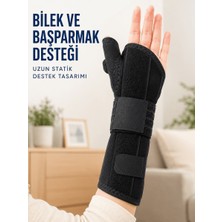 Başparmak ve El Bilek Destek Ateli Metal Destekli Ayarlanabilir Cırtlı Bileklik