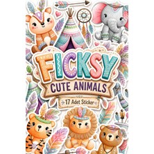 Ficksy Sevimli Hayvanlar Sticker Seti - 17 Adet Etiket Çıkartma