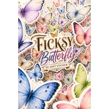 Ficksy Sevimli Kelebek Sticker Seti - 40 Adet Etiket Çıkartma