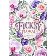 Ficksy Çiçek Sticker Seti - 22 Adet Etiket Çıkartma