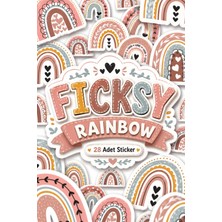 Ficksy Gökkuşağı Sticker Seti - 28 Adet Etiket Çıkartma