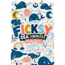 Ficksy Sevimli Deniz Canlıları Sticker Seti - 23 Adet Balık Balina Yunus Etiket Çıkartma