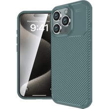 Apple iPhone 16 Pro Kılıf Auto Focus Karbon Kapak - Koyu Yeşil