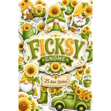 Ficksy Sevimli Ayçiçeği Cücesi Sticker Seti - 16 Adet Etiket Çıkartma