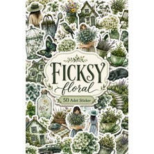 Ficksy Kır Evi ve Doğa Sticker Seti - 50 Adet Etiket Çıkartma