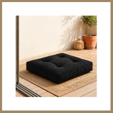 Bezos Kapitone Kare Yer Minderi · 60 × 60 × 5 cm | Siyah | Iç Mekân 22