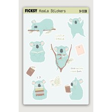 Ficksy Sevimli Koala Sticker Seti - 9 Adet Etiket Çıkartma