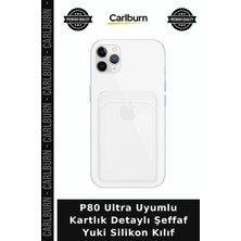 Carlburn P80 Ultra Uyumlu Kartlık Detaylı Şeffaf Yuki Silikon Kılıf Yedek Cihaz Aksesuar