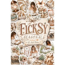 Ficksy Boho Tarzı Ilkbahar Yaz Sticker Seti - 50 Adet Etiket Çıkartma