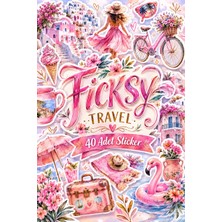 Ficksy Santorini Ege Adası Sticker Seti - 40 Adet Yaz Tatil Seyahat Travel Gezgin Etiket Çıkartma