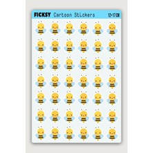 Ficksy Sevimli Arı Sticker Seti - 42 Adet Etiket Çıkartma