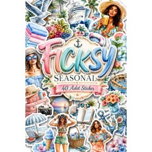 Ficksy Yaz Sticker Seti - Cruise Gemi Tekne Sticker - 22 Adet Etiket Çıkartma