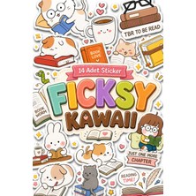 Ficksy Kawaii Stili Sevimli Hayvanlar Kitap Tutkunu Temalı Sticker Seti - 14 Adet Etiket Çıkartma