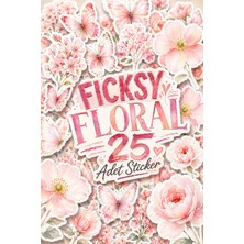 Ficksy Çiçek Sticker Seti - Kelebek Sticker - 25 Adet Etiket Çıkartma
