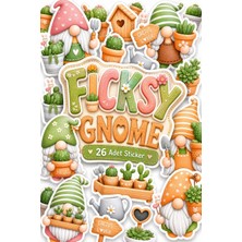 Ficksy Sevimli Kaktüs Cücesi Sticker Seti - 25 Adet Etiket Çıkartma
