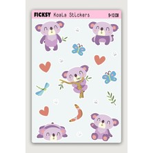 Ficksy Sevimli Koala Sticker Seti - 13 Adet Etiket Çıkartma