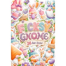 Ficksy Sevimli Tavşan Cücesi Sticker Seti - 26 Adet Etiket Çıkartma