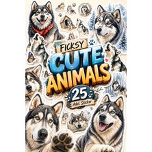 Ficksy Sibirya Kurdu Köpek Sticker Seti - 25 Adet Etiket Çıkartma