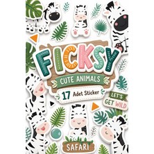 Ficksy Sevimli Zebra Sticker Seti - 17 Adet Etiket Çıkartma