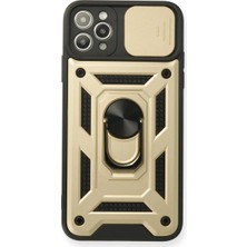Apple iPhone 11 Pro Kılıf Pars Lens Yüzüklü Silikon - Gold