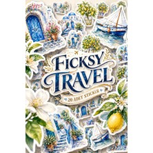 Ficksy Akdeniz Sticker Seti - 40 Adet Travel Gezgin Seyahat Etiket Çıkartma