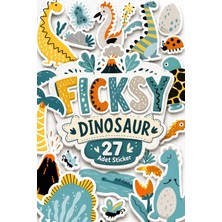 Ficksy Sevimli Dinozor Sticker Seti - 27 Adet Etiket Çıkartma