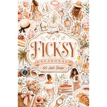 Ficksy Boho Yaz Modası Sticker Seti – Sahil Temalı - 60 Adet Etiket Çıkartma