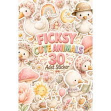 Ficksy Sevimli Ördek Sticker Seti - 30 Adet Etiket Çıkartma