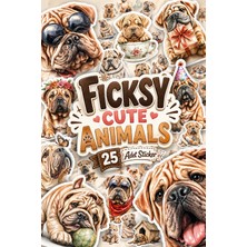 Ficksy Shar Pei Köpek Sticker Seti - 25ADET Etiket Çıkartma