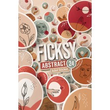 Ficksy Abstre Yuvarlak Sticker Seti - 24 Adet Etiket Çıkartma