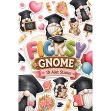 Ficksy Sevimli Mezuniyet Cücesi Sticker Seti - 19 Adet Etiket Çıkartma